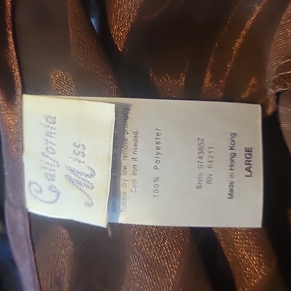 California Miss vintage sheer brown tie back lingerie. Women's L. - Picture 3 of 6